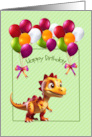 Birthday Wishes with Dinosaur and Balloons card