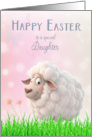 Happy Easter for Daughter with Cute White Baby Sheep card