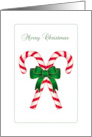 Christmas Candy Cane with Green Bow card
