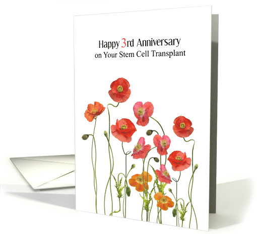 Stem Cell Transplant 3rd Anniversary Poppies card (1630134)