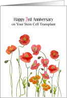 Stem Cell Transplant 3rd Anniversary Poppies card