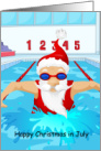 Christmas in July with Santa in Swimming Pool card