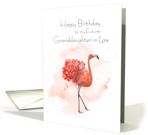 Birthday Future Granddaughter in Law Pink Flamingo card (1631114)