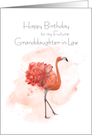 Birthday Future Granddaughter in Law Pink Flamingo card