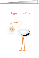 Happy Labor Day Stork and Baby card