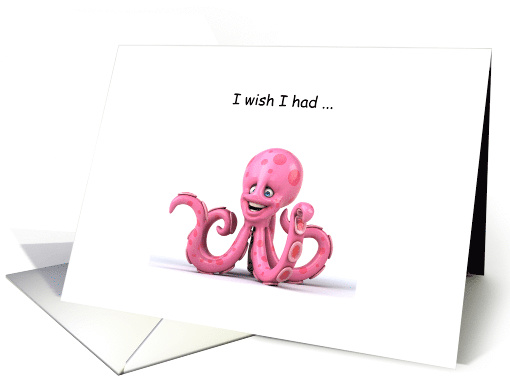 I Miss You Octopus with Pink Arms card (1634182)