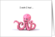 I Miss You Octopus with Pink Arms card