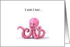 I Miss You Octopus with Pink Arms card