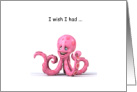 I Miss You Octopus with Pink Arms card