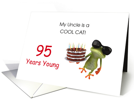 Uncle Happy 95th Birthday Frog and Cake card (1634204)