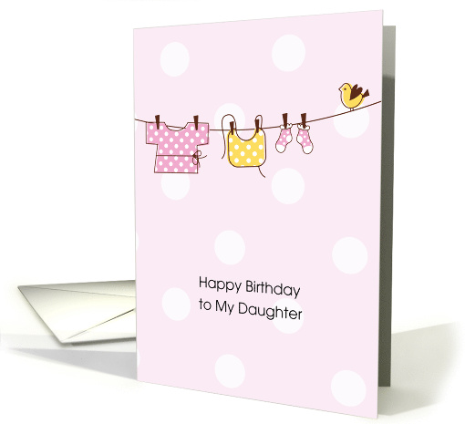 Birthday to New Mom Baby Clothes Drying on Line card (1634828)