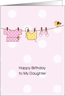 Birthday to New Mom Baby Clothes Drying on Line card