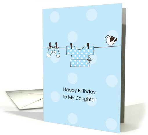 Birthday to New Mom Baby Clothes Drying on Line card (1634850)