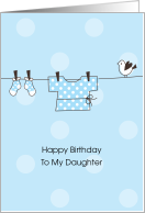 Birthday to New Mom Baby Clothes Drying on Line card