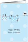 Birthday to New Mom Baby Clothes Drying on Line card