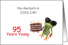 Happy 95th Birthday Frog and Cake card