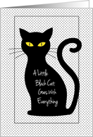 Birthday Black Cat Yellow Eyes for Her LBD card