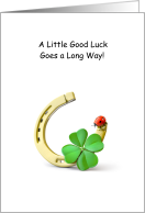 Get Well Pet Horse Horseshoe, Shamrock and Ladybug card