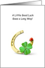 Get Well Pet Horse Horseshoe, Shamrock and Ladybug card