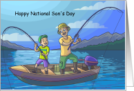 National Son’s Day with Dad and Son Fishing card
