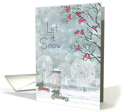 Christmas Let It Snow with Birds in Tree Coronavirus card (1641092)