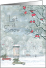 Christmas Let It Snow with Birds in Tree Coronavirus card