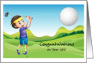 Congratulations on Winning Golf Tournament Golf Ball Golfer card