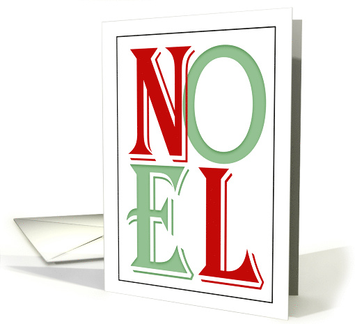 Merry Christmas Noel Red and Green Text card (1648446)