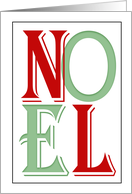 Merry Christmas Noel Red and Green Text card