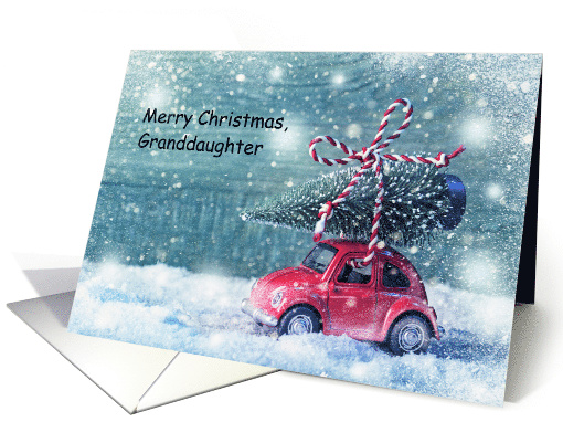 Granddaughter Christmas Car with Christmas Tree card (1651076)