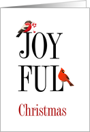 Joyful Christmas Red Cardinal card