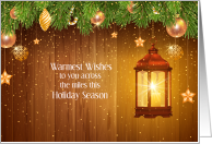 Christmas with Lantern and Pine Boughs card