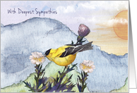 Sympathies for your Loss with Goldfinch card