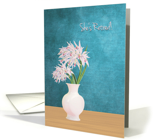 Happy Retirement for Her Orchids in Vase card (1656422)
