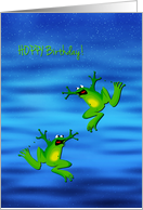 Hoppy Birthday Cute Frogs card