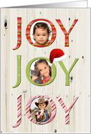 Christmas Joy Custom Photo Text on Wood card