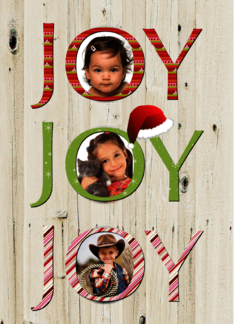 Christmas Joy Custom Photo Text on Wood