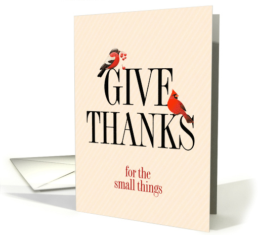 Thanksgiving Text Give Thanks with Red Birds From our... (1657894)