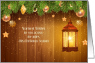 Christmas with Lantern and Pine Boughs card