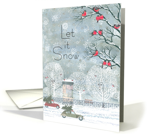 Christmas Let It Snow with Birds in Tree card (1660464)