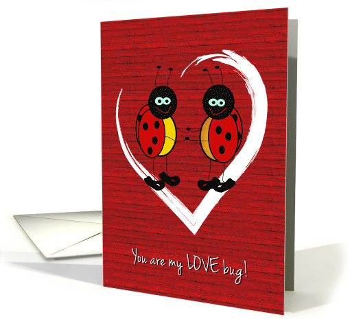 Valentine Ladybugs in White Heart card (1661226)