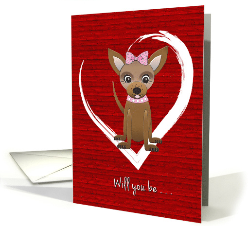 Valentine Fur Baby Dog in Heart Female Chihuahua card (1667094)