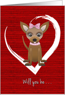 Valentine Fur Baby Dog in Heart Female Chihuahua card