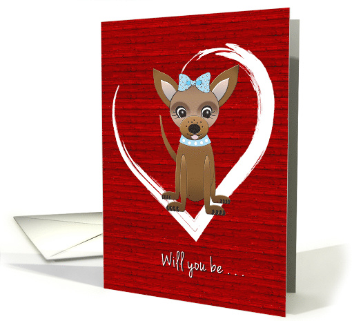 Valentine Fur Baby Pet Dog in Heart Male Chihuahua card (1667096)