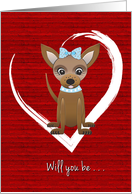 Valentine Fur Baby Pet Dog in Heart Male Chihuahua card