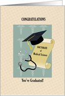 Congratulations for Doctorate of Medical Science Degree with Scroll card