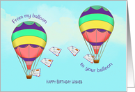 Birthday to Pen Pal with Hot Air Balloons card