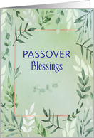 Passover Blessings with Green Leaves card