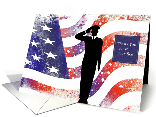 Vietnam War Veterans Day with Soldier and Distressed Look Flag card