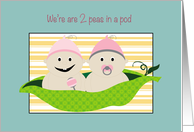 Birthday to Twin Sister with Two Baby Peas in a Pod card